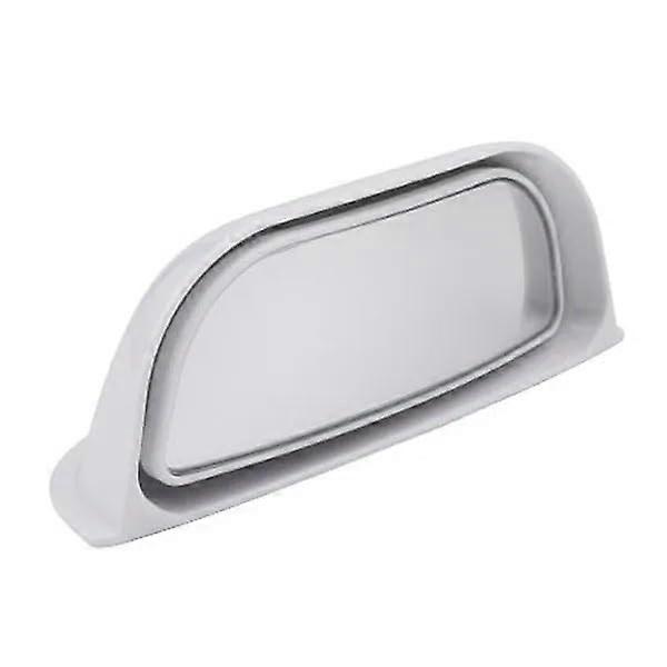 Heated Mirror Glass Universal Auto Rear View Mirror With Wide-Angle Blind Spot B-Pillar Observation White 1Pc