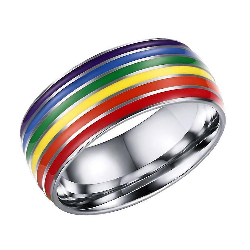 Round Multi Colored Titanium Ring Designed For Special Soiree Appropriate For Community In 1Pack