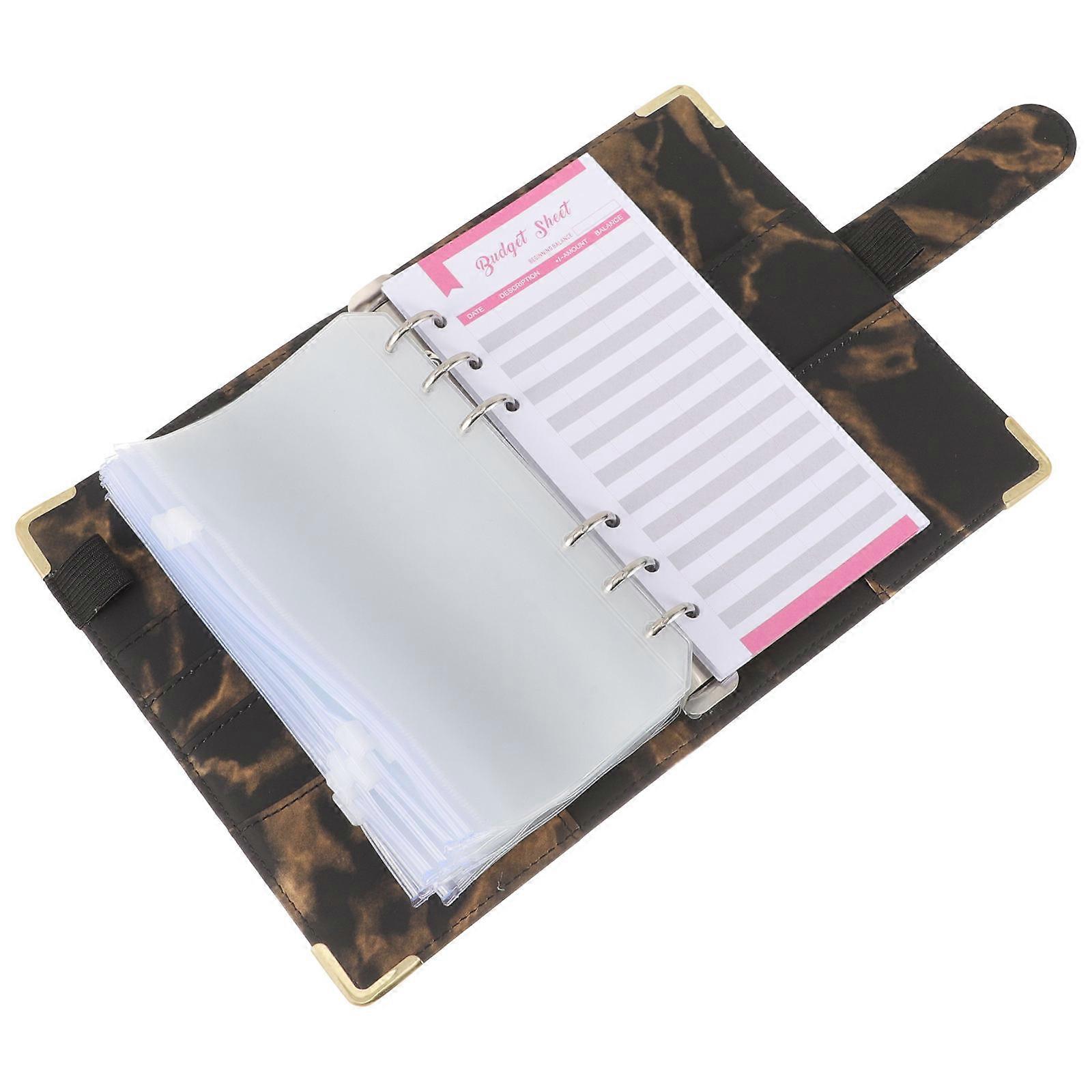 Budget Binder with 1 Set of Zipper Envelopes for Cash DIY Finance Organizer Black A6 Size