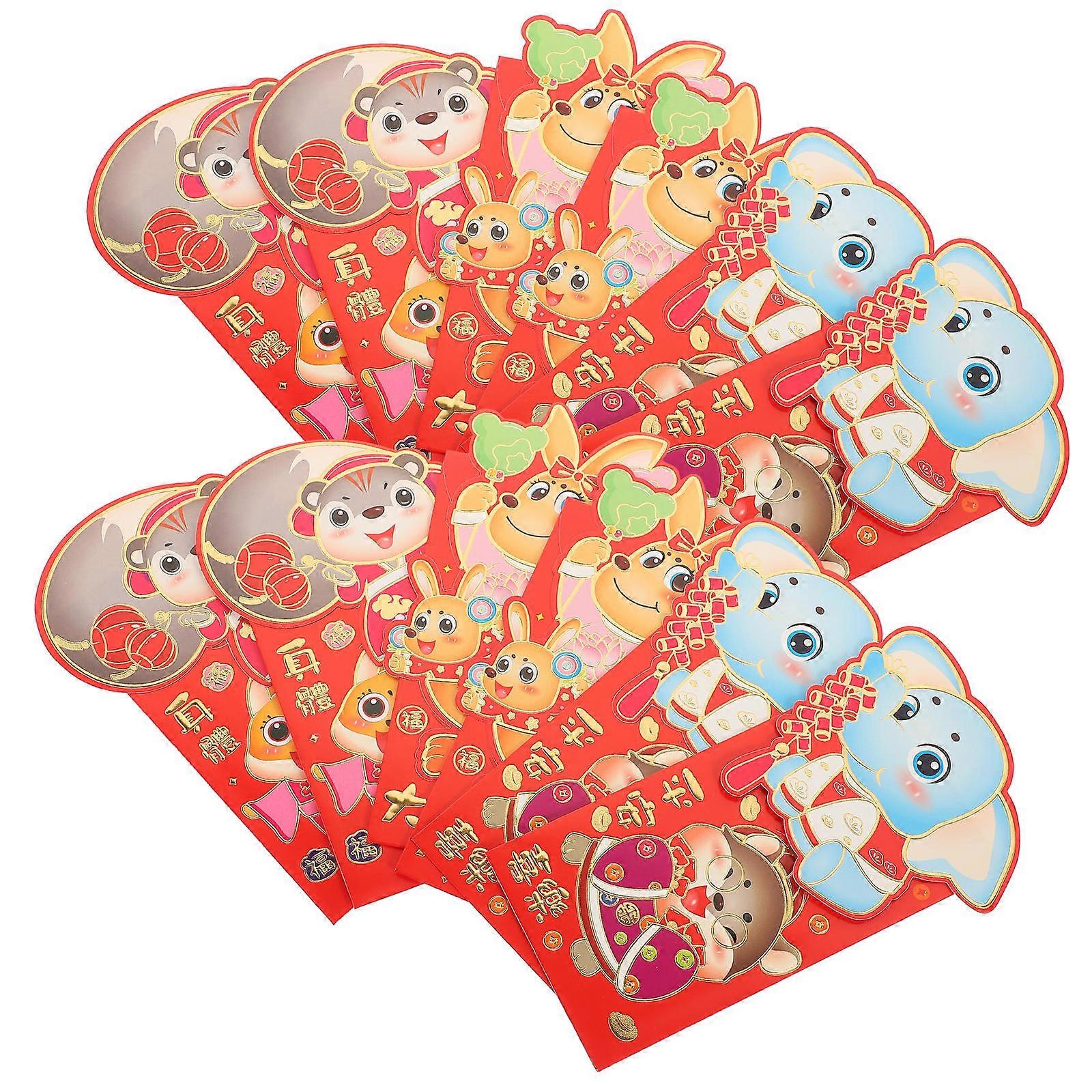 Spring Festival Red Envelope Lucky Money Envelopes Business Occasions 17X9CM 12Pcs