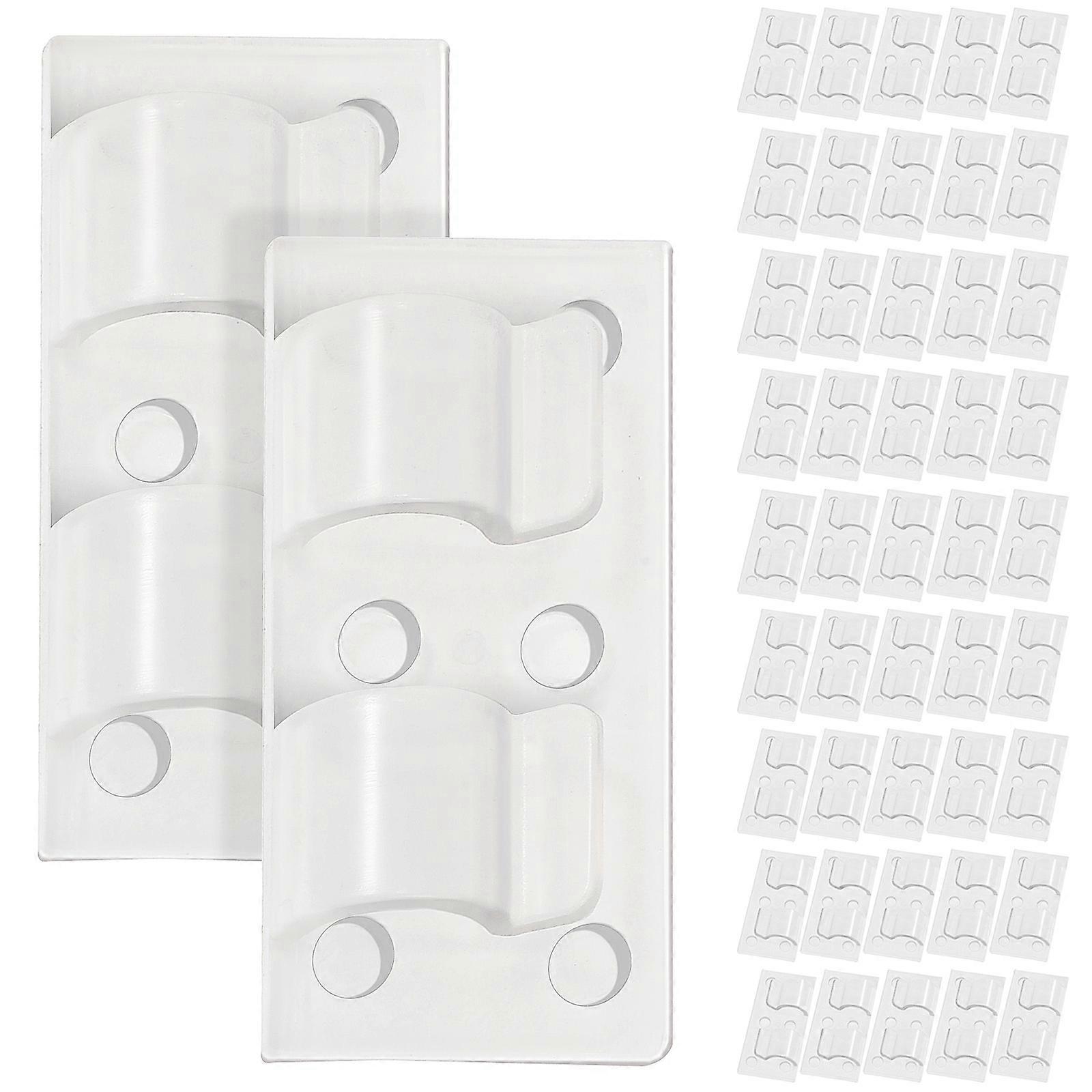 Pack of 50 Self-adhesive Cable Ties for Cord Management White PP Material