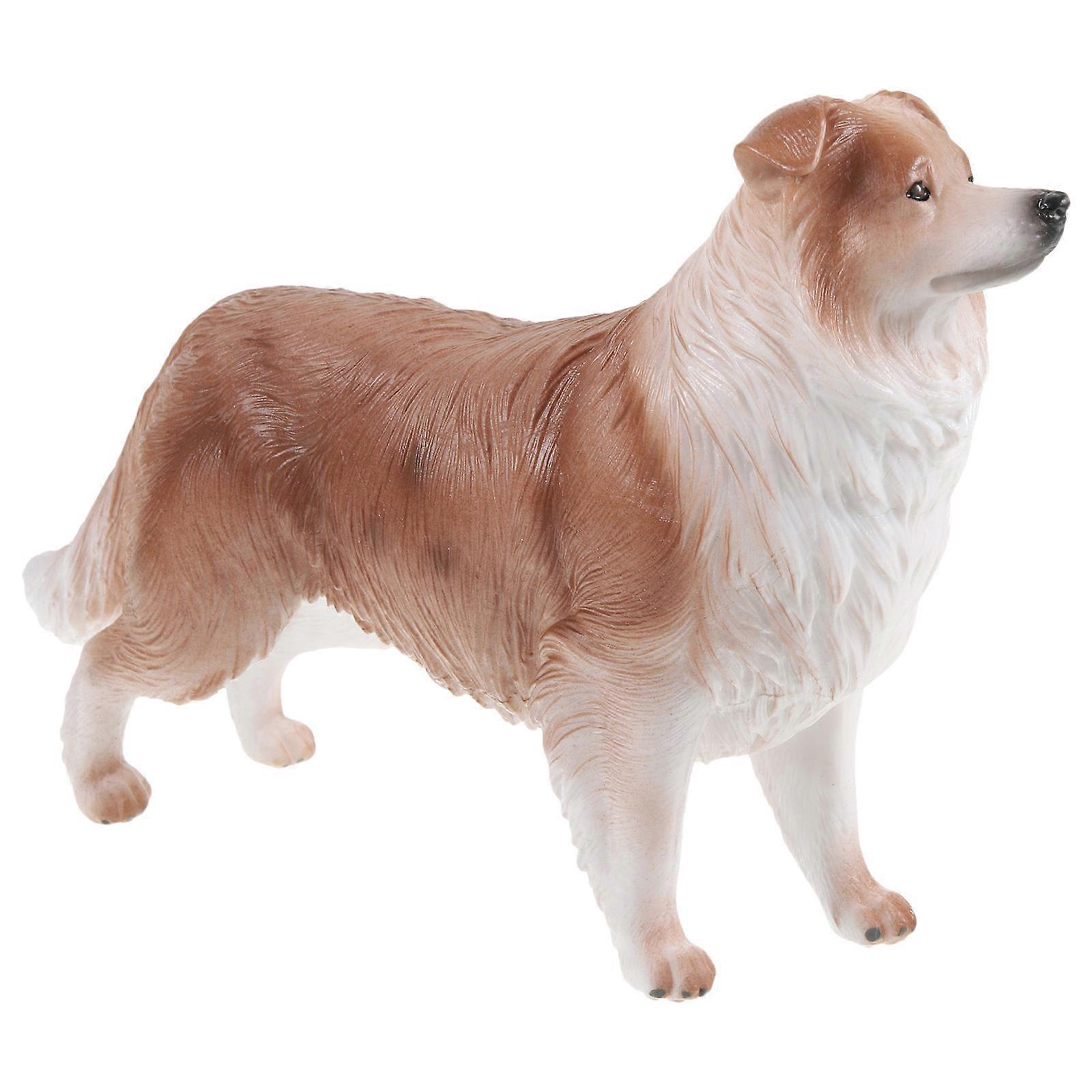 Brown Artificial Shepherd Dog Ornaments Set of 5 for Home Decor Plastic