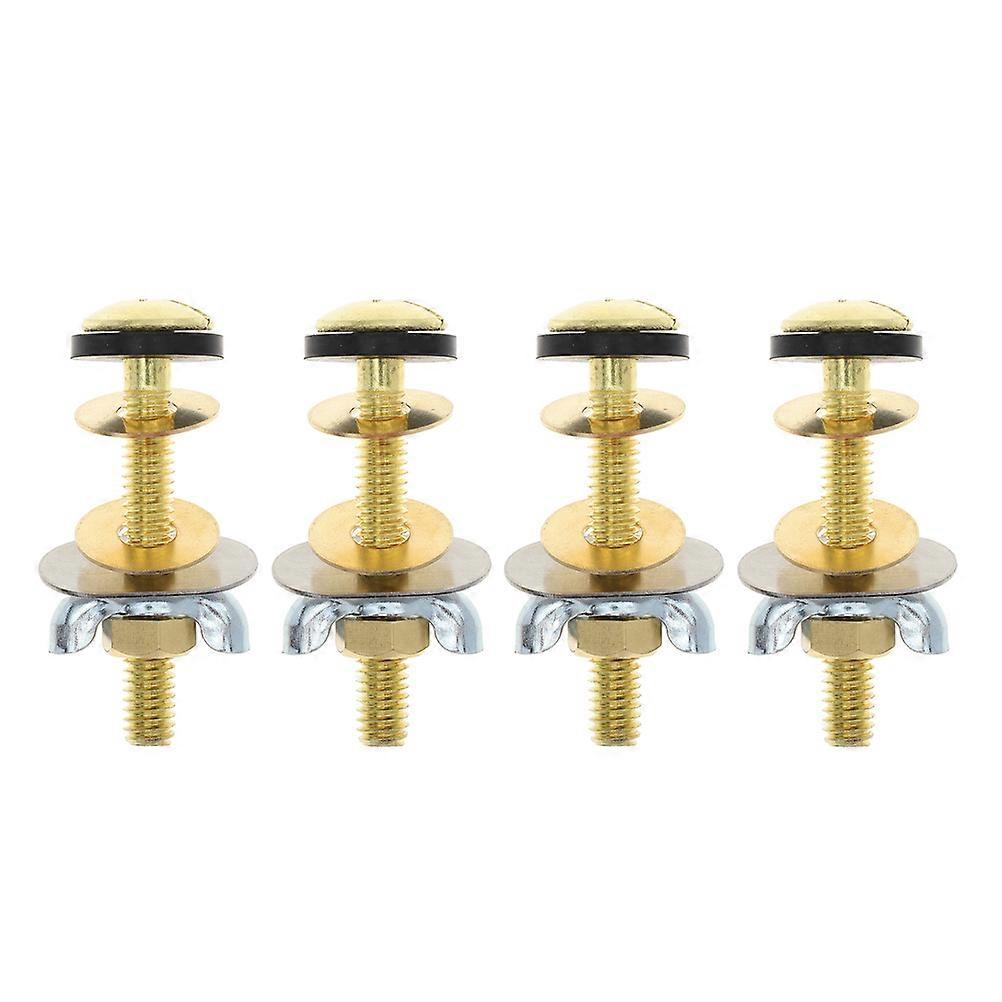 Toilet Seat Screws Set Universal Toilet Seat Bolts Kit For Rv Toilet Tank Round Head Slotted Screws Iron Zinc Plated Secure Installation 4Pcs