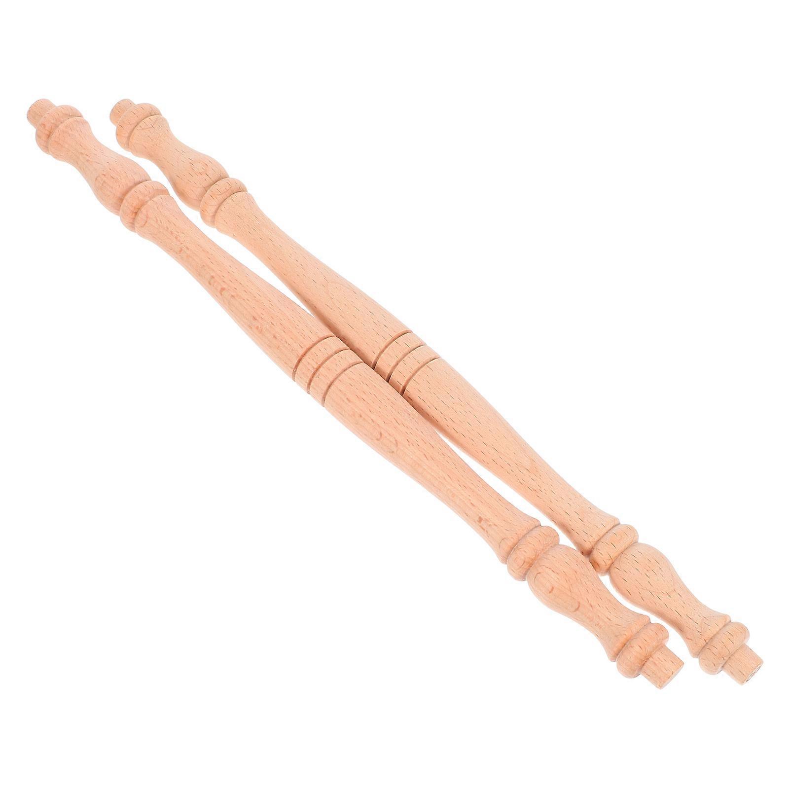 Wooden Diy Craft Finials Roman Column Pillar For Indoor Outdoor Use Beige Color 10 8×0 7×0 7in 2Pcs