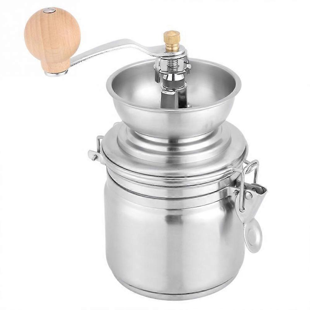 Wooden Mills Machine Manual Coffee Bean Grinder for Kitchen Use Silver