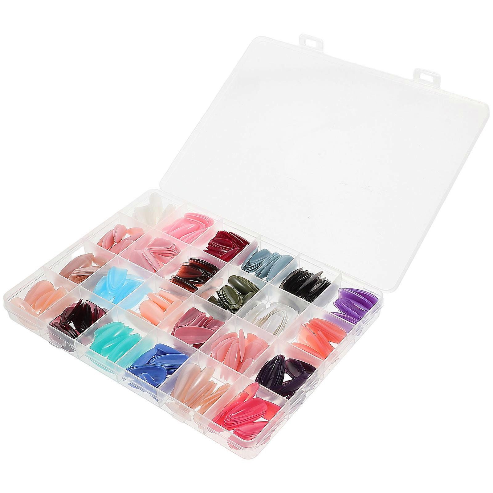 Artificial Nails Set with 1 Box Replaceable Fake Nails for Decoration in Multi Colors Made from ABS