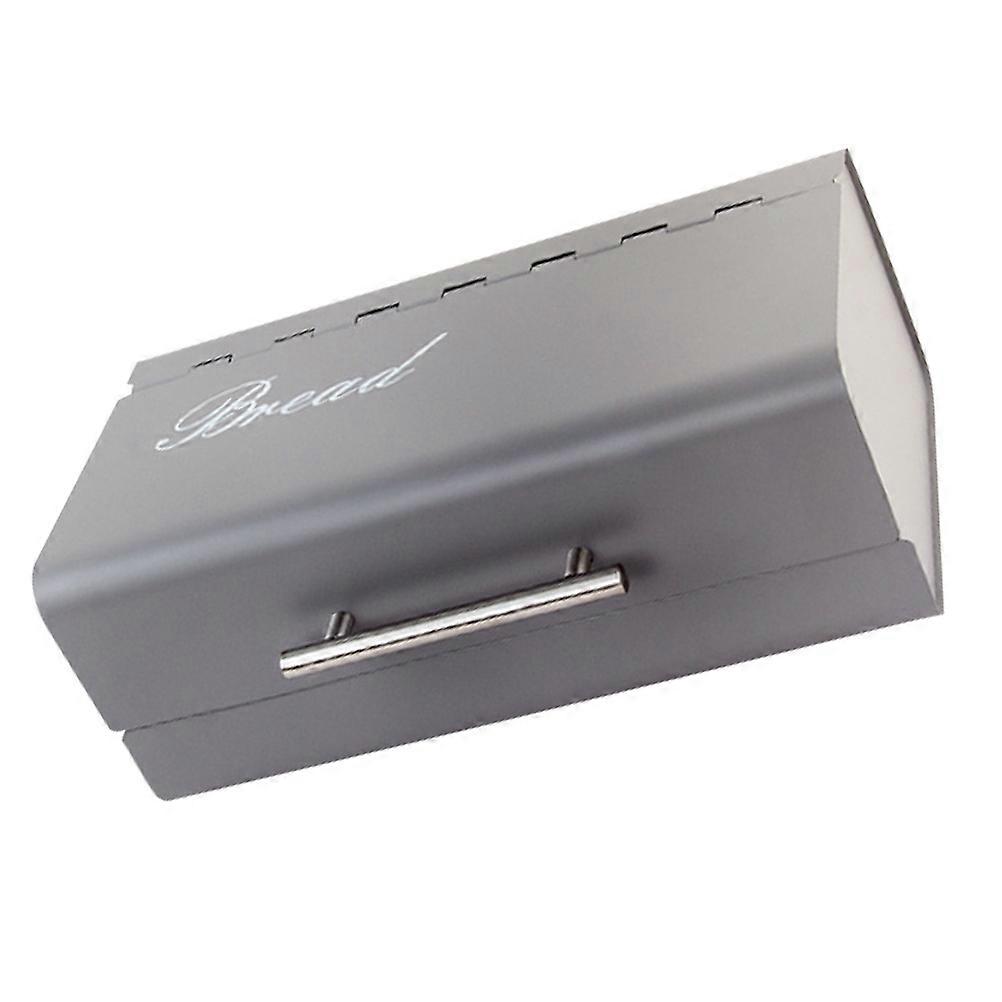 Galvanized Iron Bread Box for Kitchen Storage Use Grey Dustproof Desktop Creative European Style 1