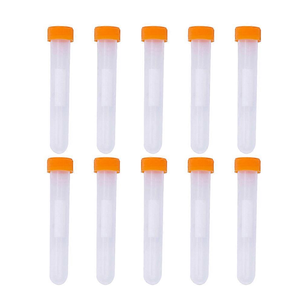 Storage Tube With Lid 10 Pcs Clear Bead Organization Containers For DIY Projects 12X2Cm Cylindrical Orange Top
