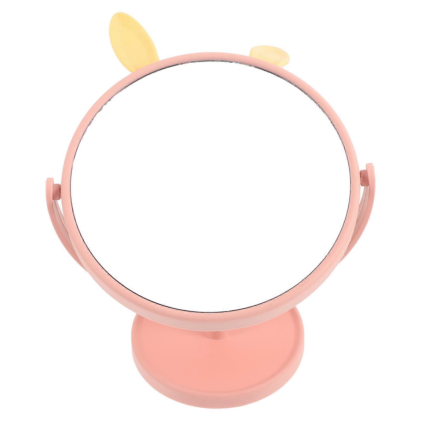 Vanity Mirror Desktop Bunny Shaped For Students And Kids Home Use 20X17Cm With Storage 1Pack