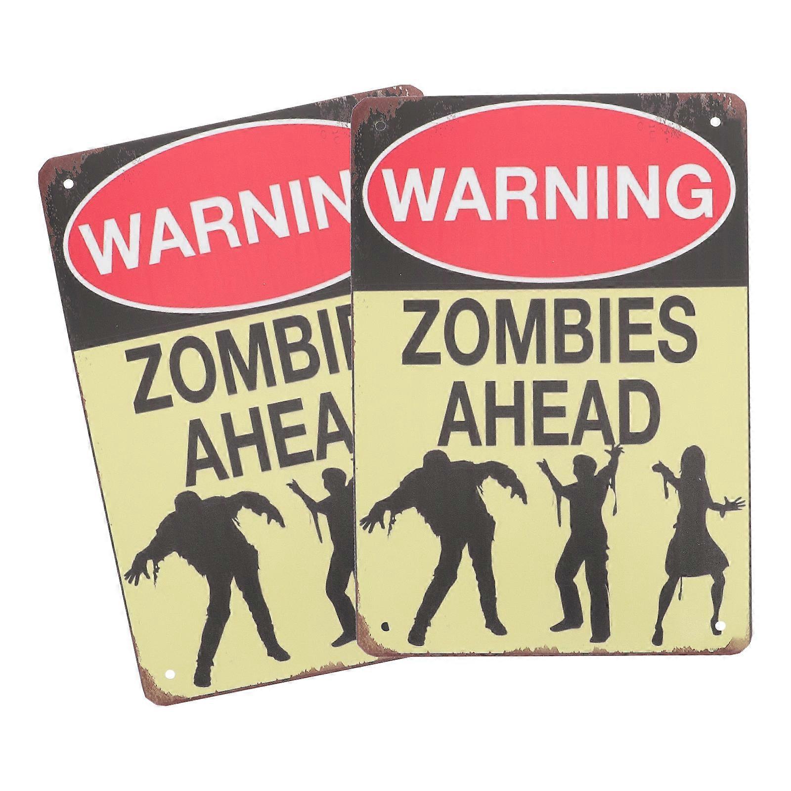 Vintage Halloween Decor Rectangular Iron Wall Decoration For Haunted House 2Pack