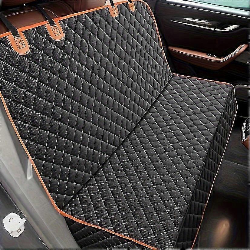 Ultimate Waterproof Pet Car Seat Protector - Durevole antigraffio, antiscivolo garantito con difesa a 4 strati - Elegante nero con finiture arancioni - Perfetto f