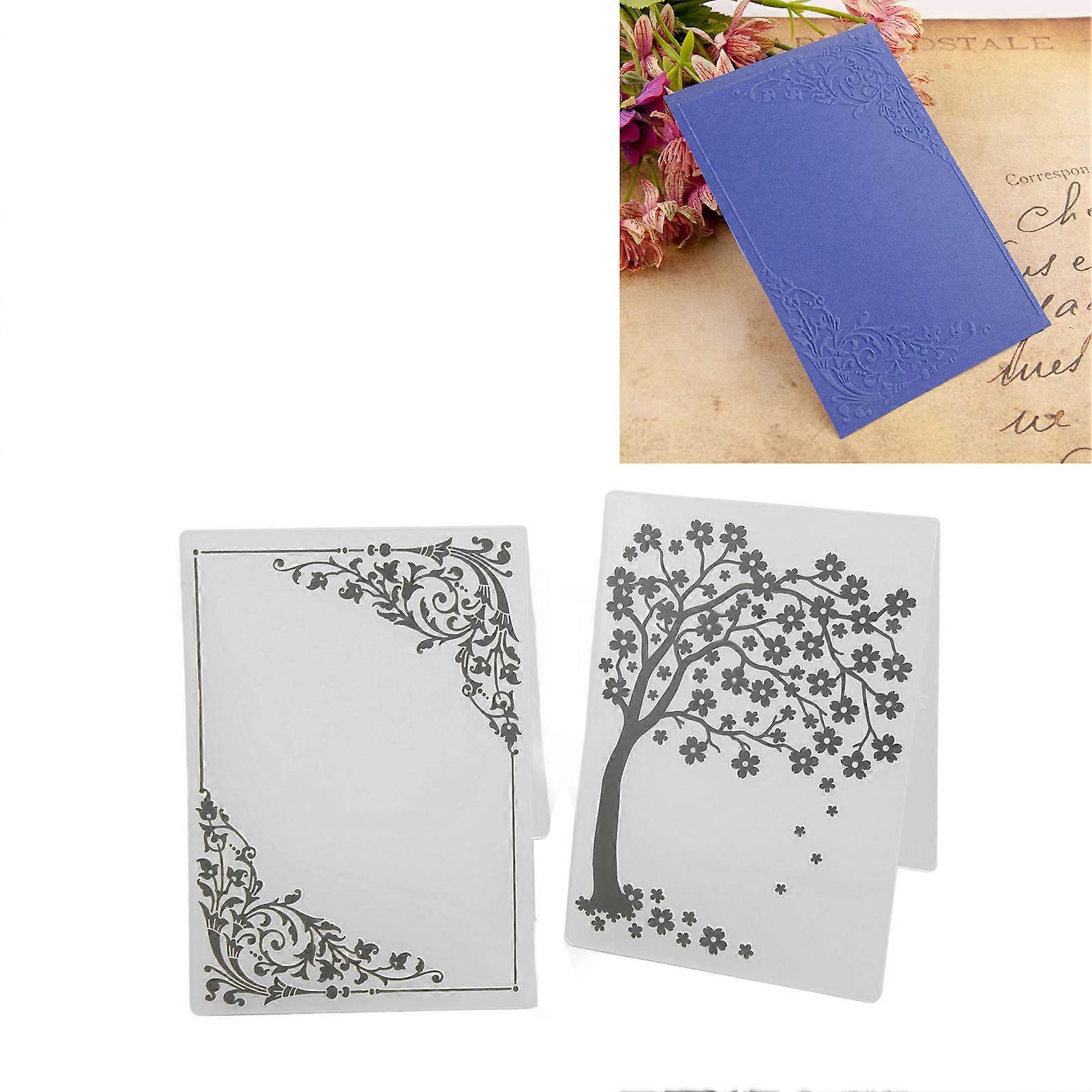 2pcs Embossing Folders Plastic Material Decorative Textures DIY Making Embossed Designs Templates for Scrapbooking
