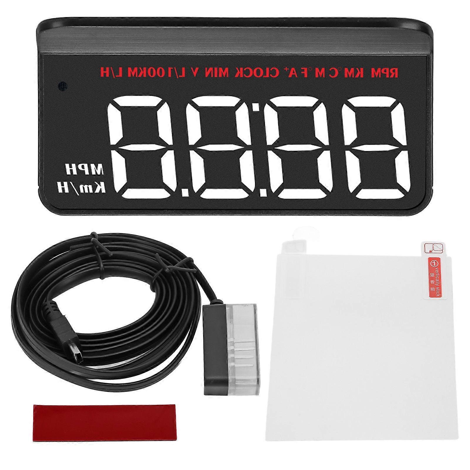 universal hud display obdii overspeed alarm water temperature gauge