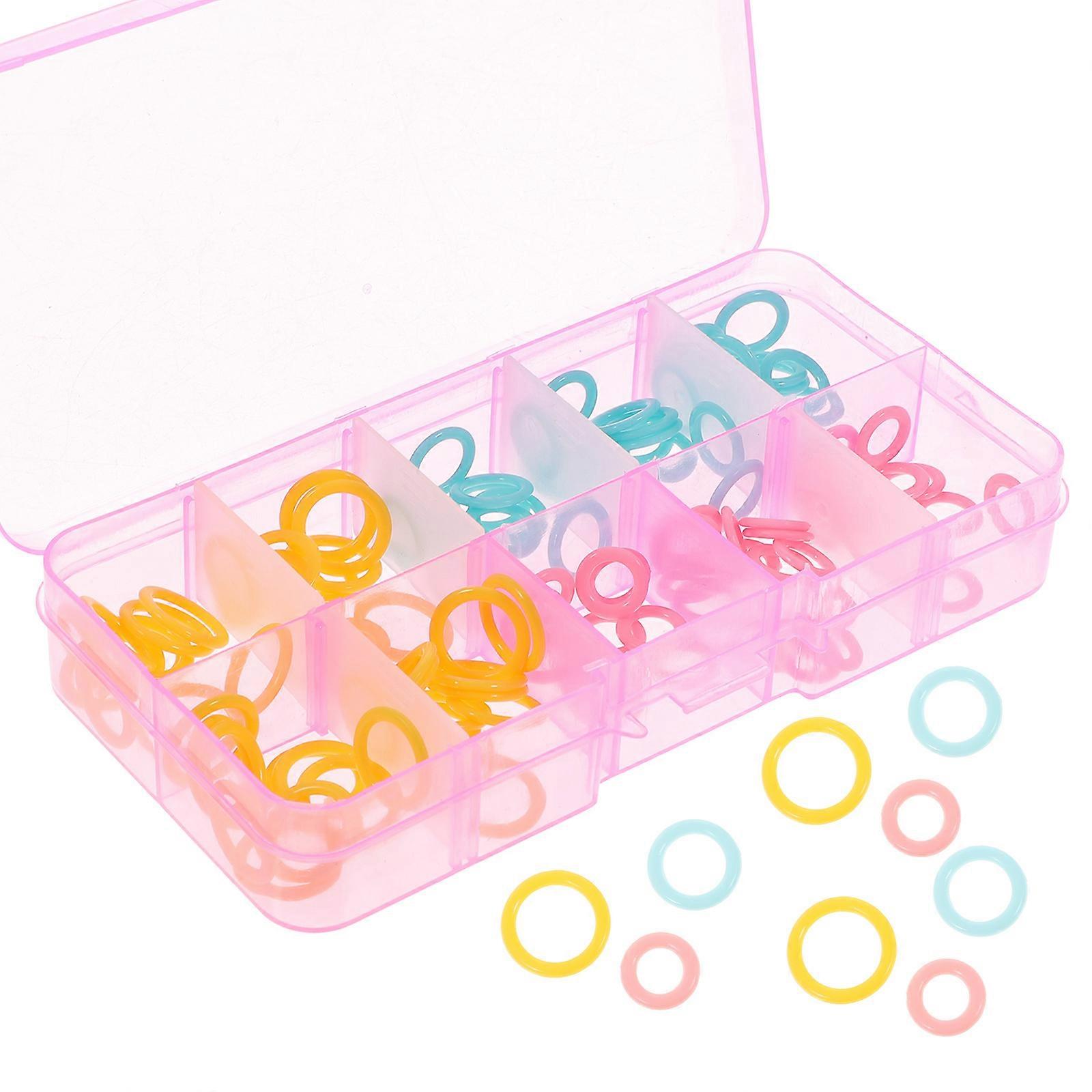 120pcs Circle Marker Knitting Stitch Counter Crochet Locking Markers Needle Clip Pin with Storage Box for Women