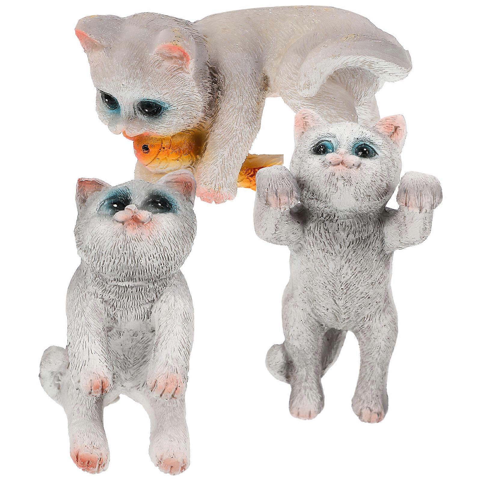 Figurine Ornament Compact Size For Shelf Desk Dinning 3Pcs