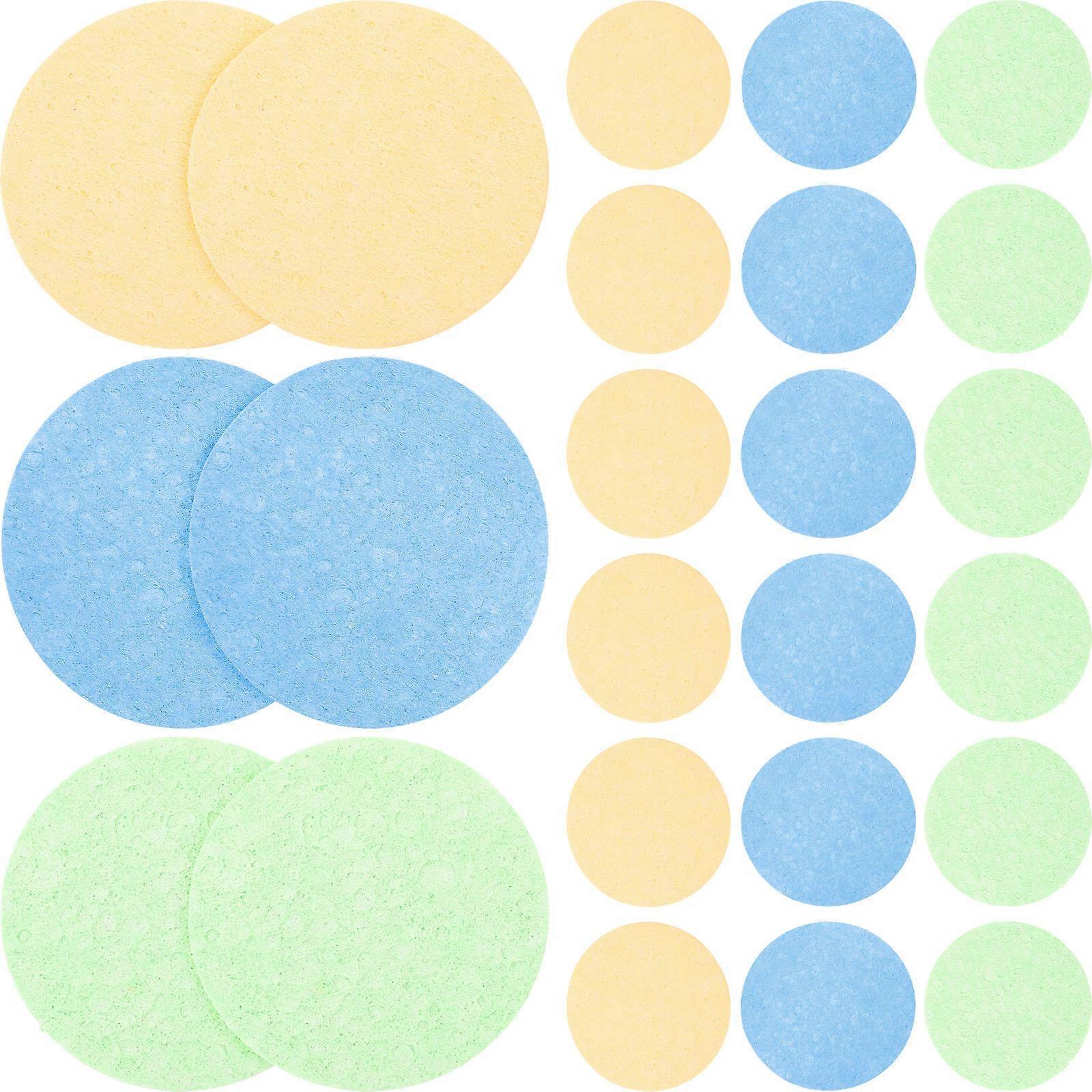 Facial Sponge for Women Assorted Color with Good Water Absorption 30pcs