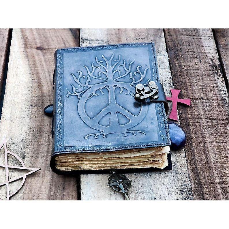 Handmade leather journal Scroll Ouroboros Journal Circle of Transmutation Book For men women Traveling blank spell book of shadows Sketchboo