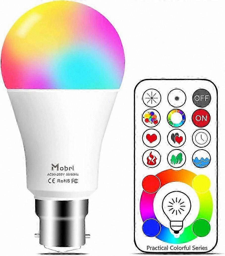 Smart RGBW Light Bulb with Remote, 75W Equivalent, 120 Colors + Warm White, Dimmable and Timer Function, Single Pack