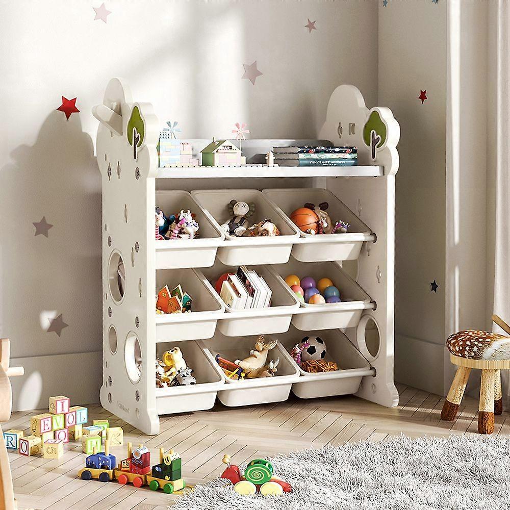 Toy Storage Organizer with 9 Bins and Shelf