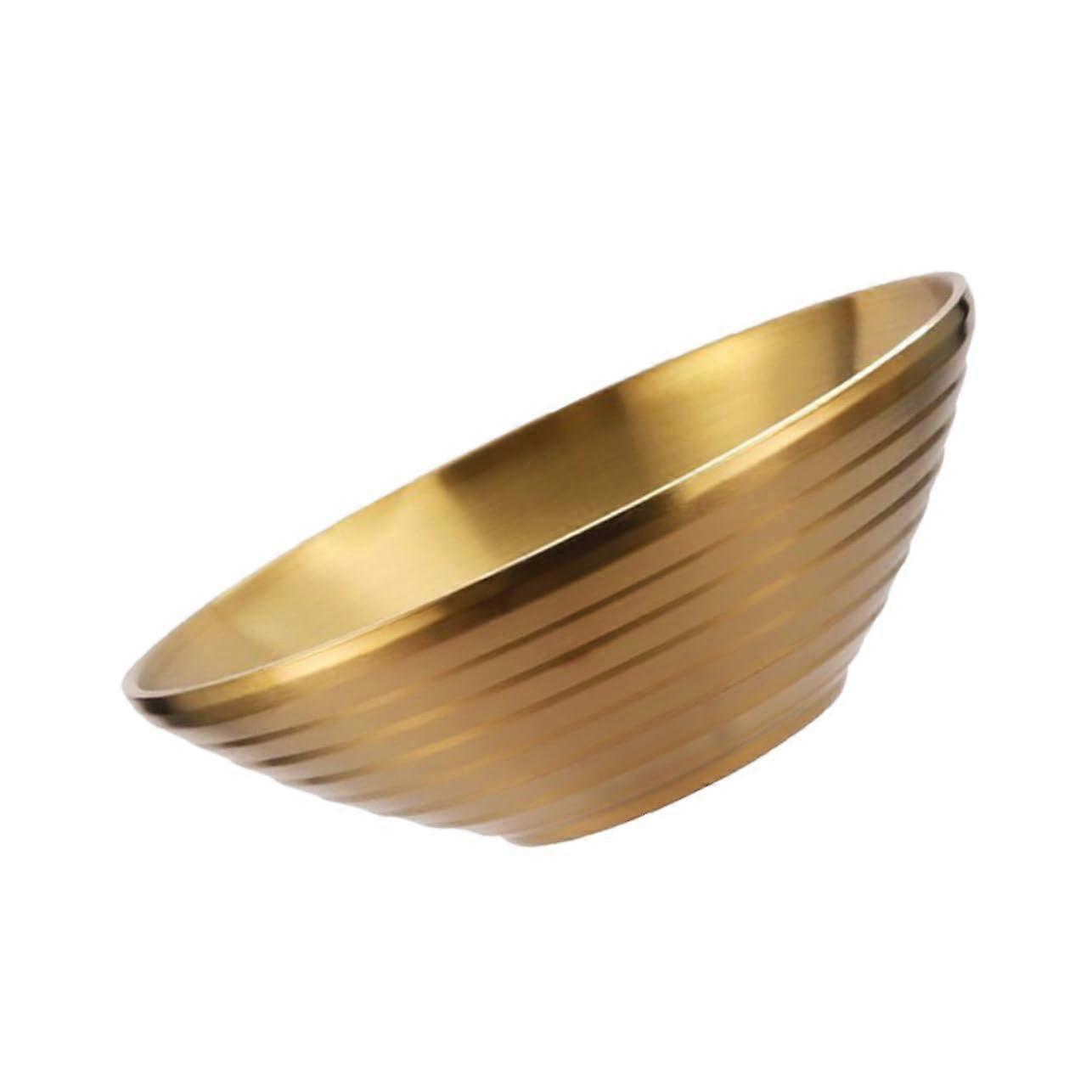 Japanese Ramen Bowl Stainless Steel Serving Bowl for Fruits and Mixed Rice Golden Finish Kitchen Noodle Dish 1 Piece