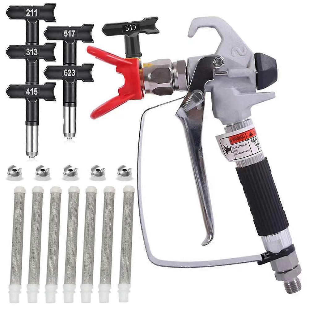 Airless Paint Spray Gun 517 for All Airless Paint Machines, 3600 PSI High Pressure Sprayer with Rotating Seals