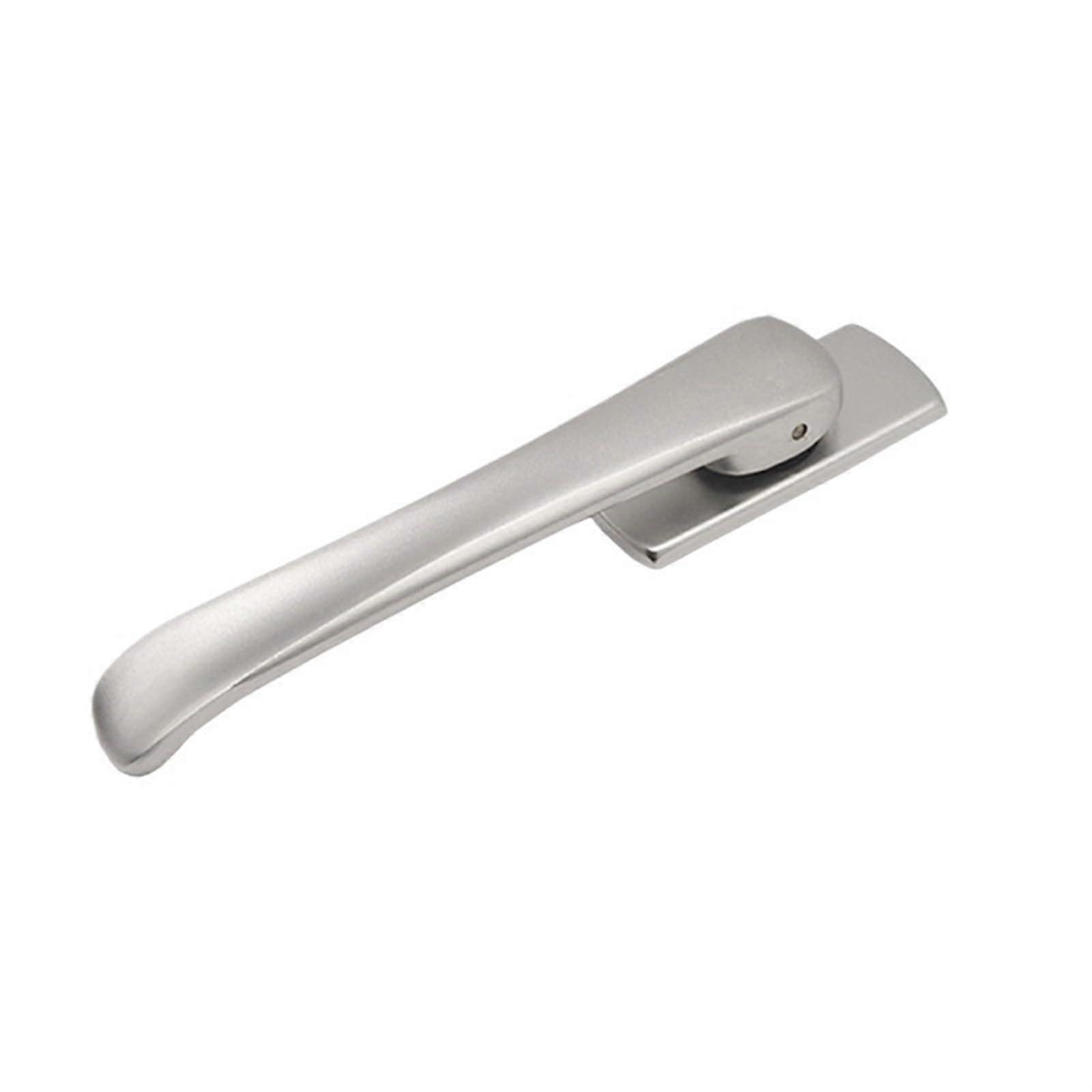 Lockable Window Handle for Doors and Windows, Aluminium Alloy, Square Shaft, Flat Design, Silver Color, Outward Opening
