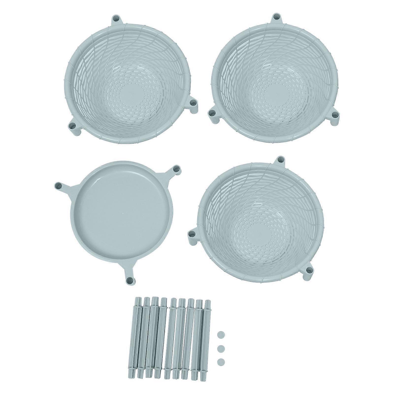 Elegant Multi-Layer Vegetable Basket Suitable For Kitchen Drainage And Organization Made Of PP Material Available In Green Color 1Set