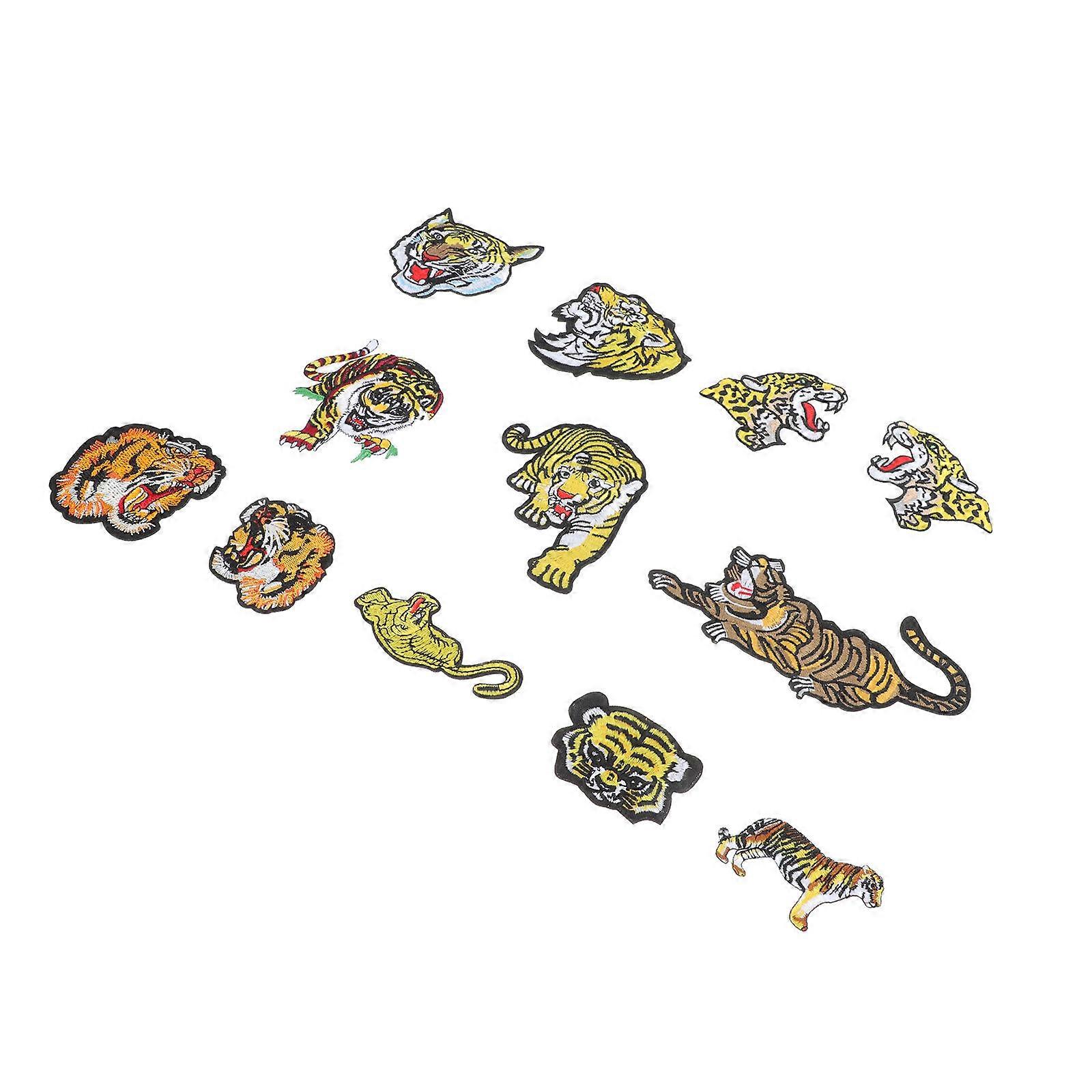 Elegant 12Pcs Decorated Garment Patches Shaped Like Tigers Great For Home Use And Enhancing Casual Wear