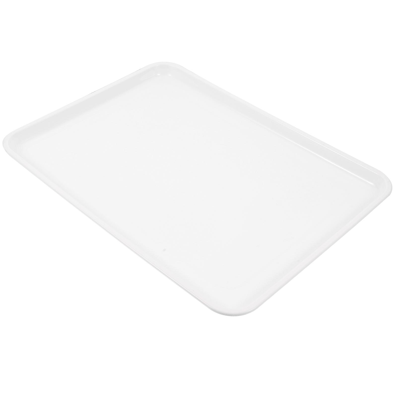 Rectangular Tray Food Serving Dish for Family Dinner 38X28X3CM White Cake Display 1Set