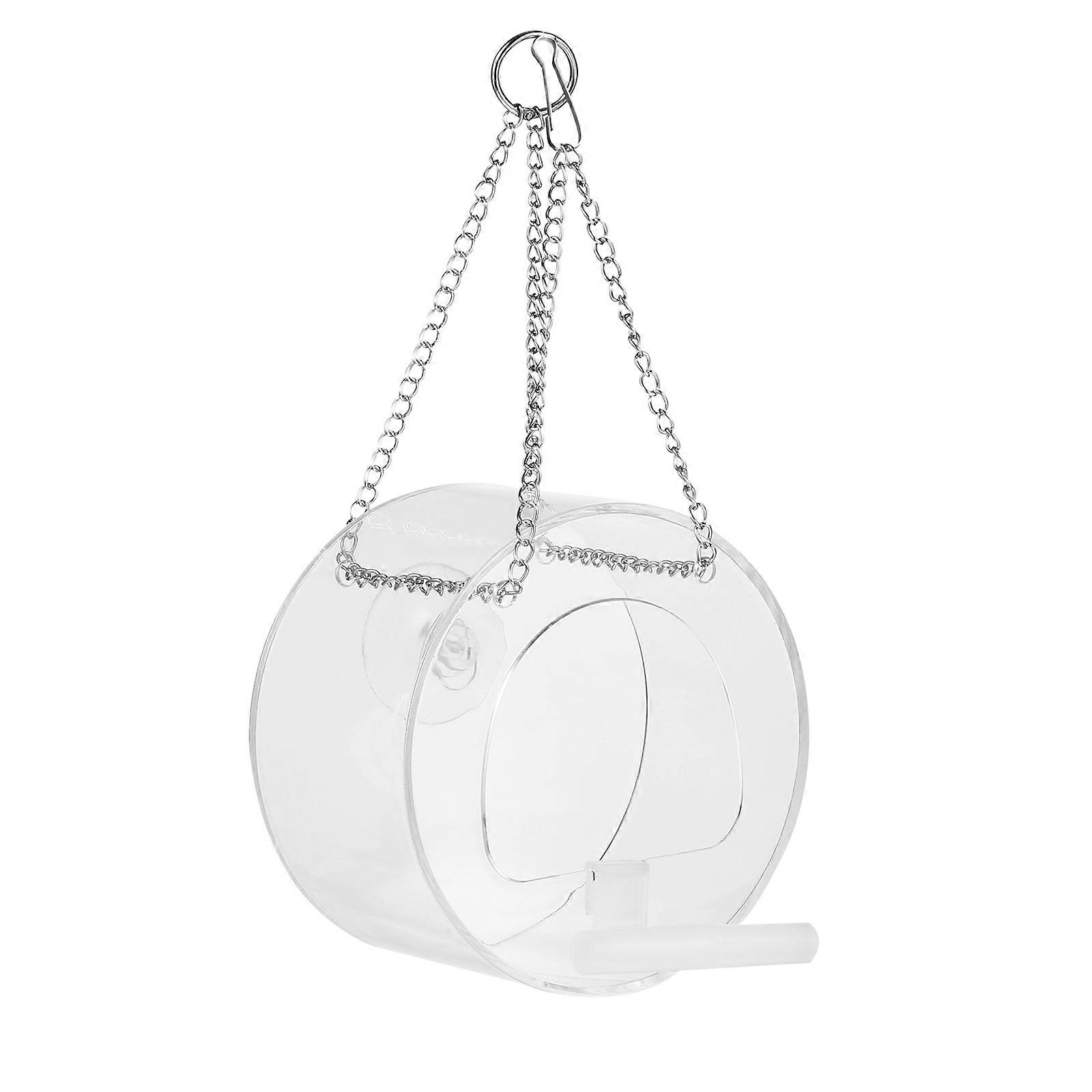 Transparent Hanging Bird Feeder with Sturdy Acrylic Material White Color for Storage 7.5 inches