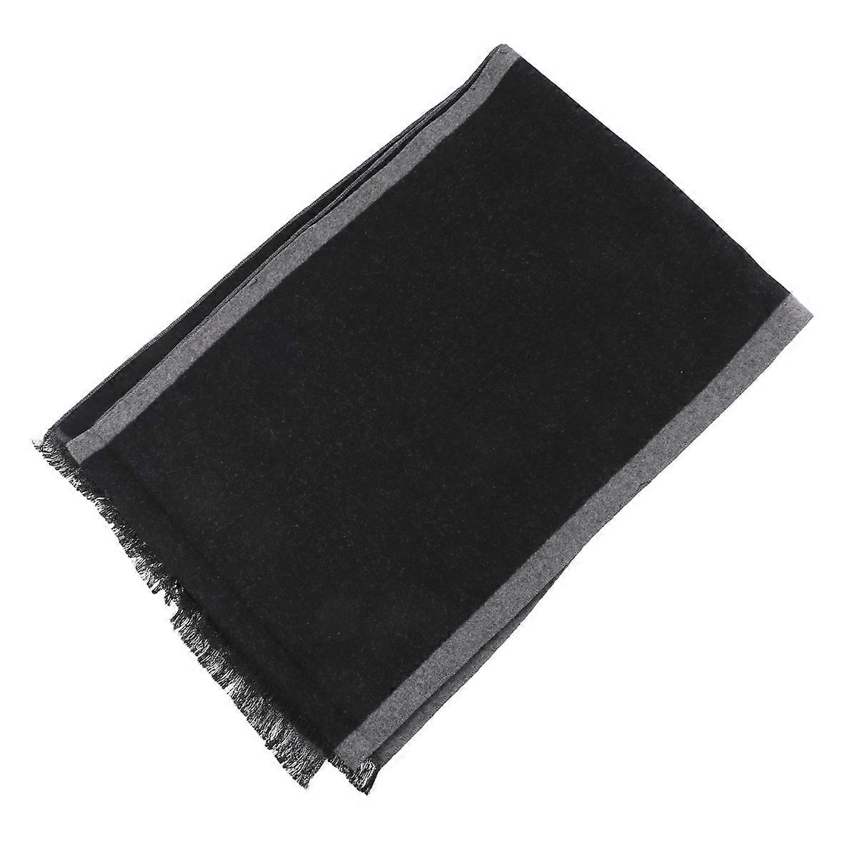 Black Long Shawl Scarf Accessory For Men In Winter 180X30Cm Fashionable Keeps Warm 1Set