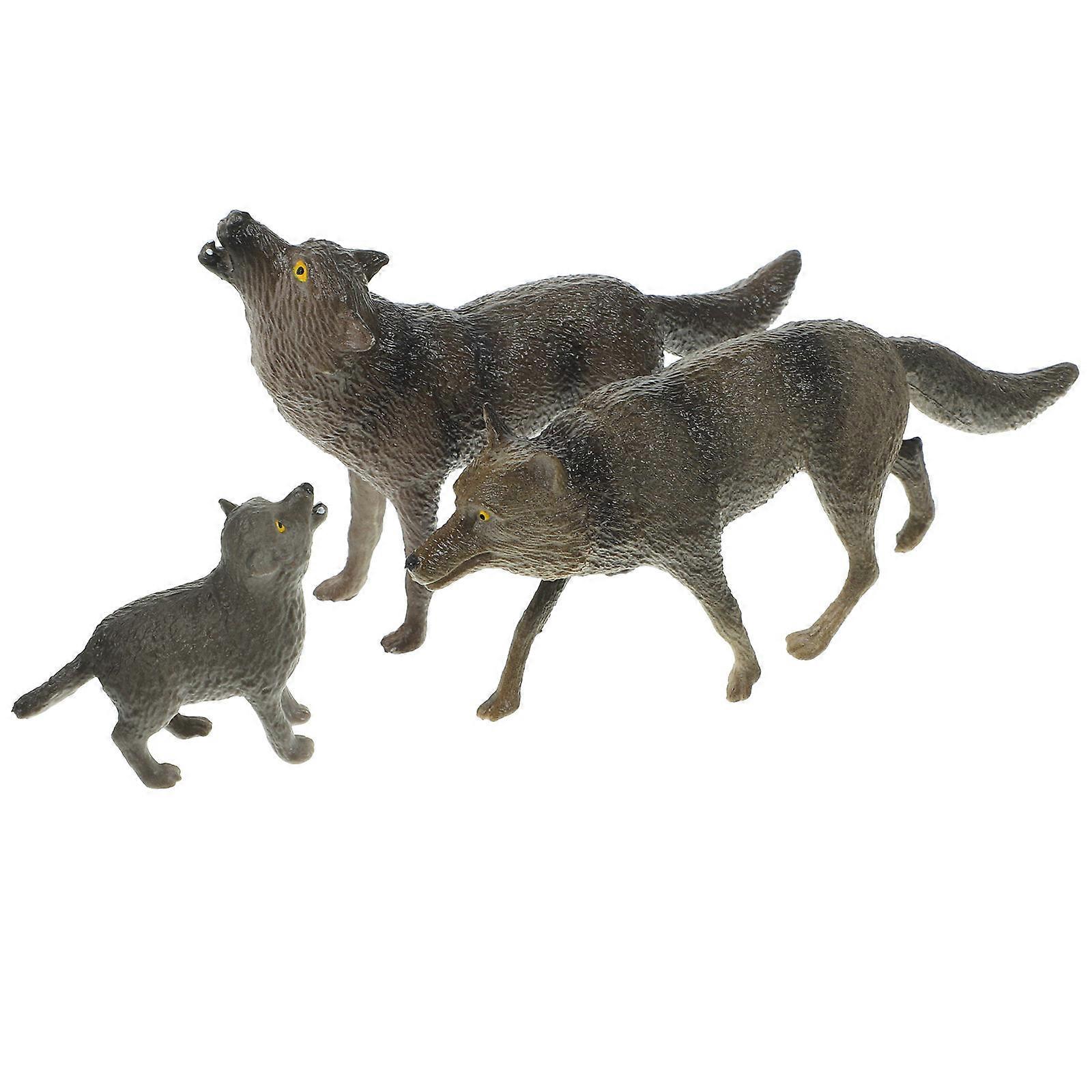 Plastic Animals 3Pcs Simulation Animal Ornaments Suitable For Children And Animal Enthusiasts In Coffee Color Design