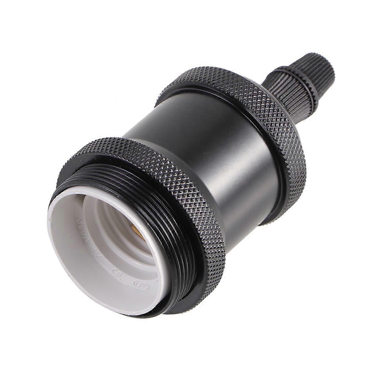 Black Aluminum Lamp Bases Adapter for E27 Screw Type Light Bulbs Easy Installation Home Use 1 Pack