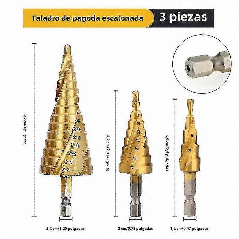 Durable 3-Piece HSS Drill Bit Set for Wood and Metal Hole Drilling Ideal for DIY Projects