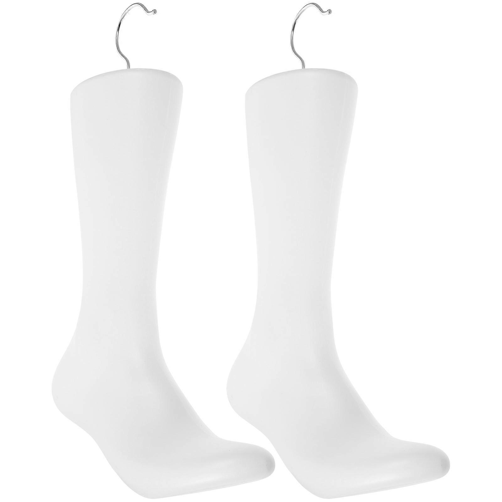 Plastic Shoes Model 2Pcs Foot Shape Mannequin Support White PP Material For Photography Props