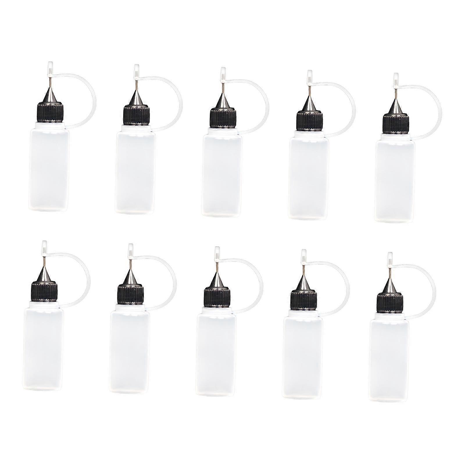 10 x bottles with precision tip, liquid dropper bottles, hobby model tool accessories, DIY quilling tools for paper crafts, acrylic painting, 15 ml