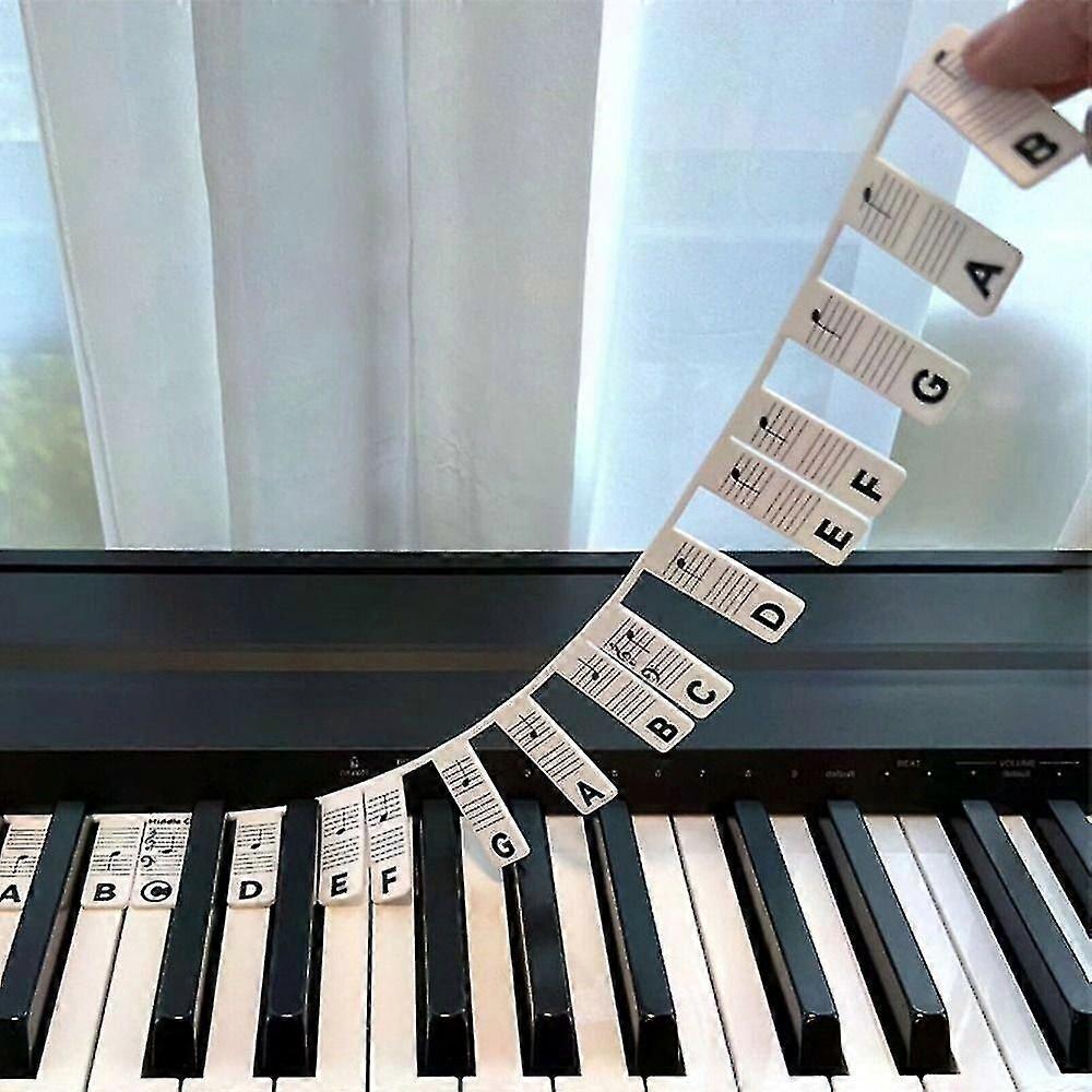 Removable Piano Keyboard Note Labels - Reusable Silicone Stickers for 88 Keys (GwP)