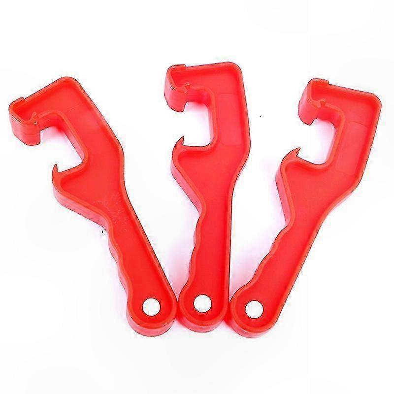 3-Pack Plastic Bucket Lid Opener, 5 Gallon Size, Red Opening Tool for Easy Use