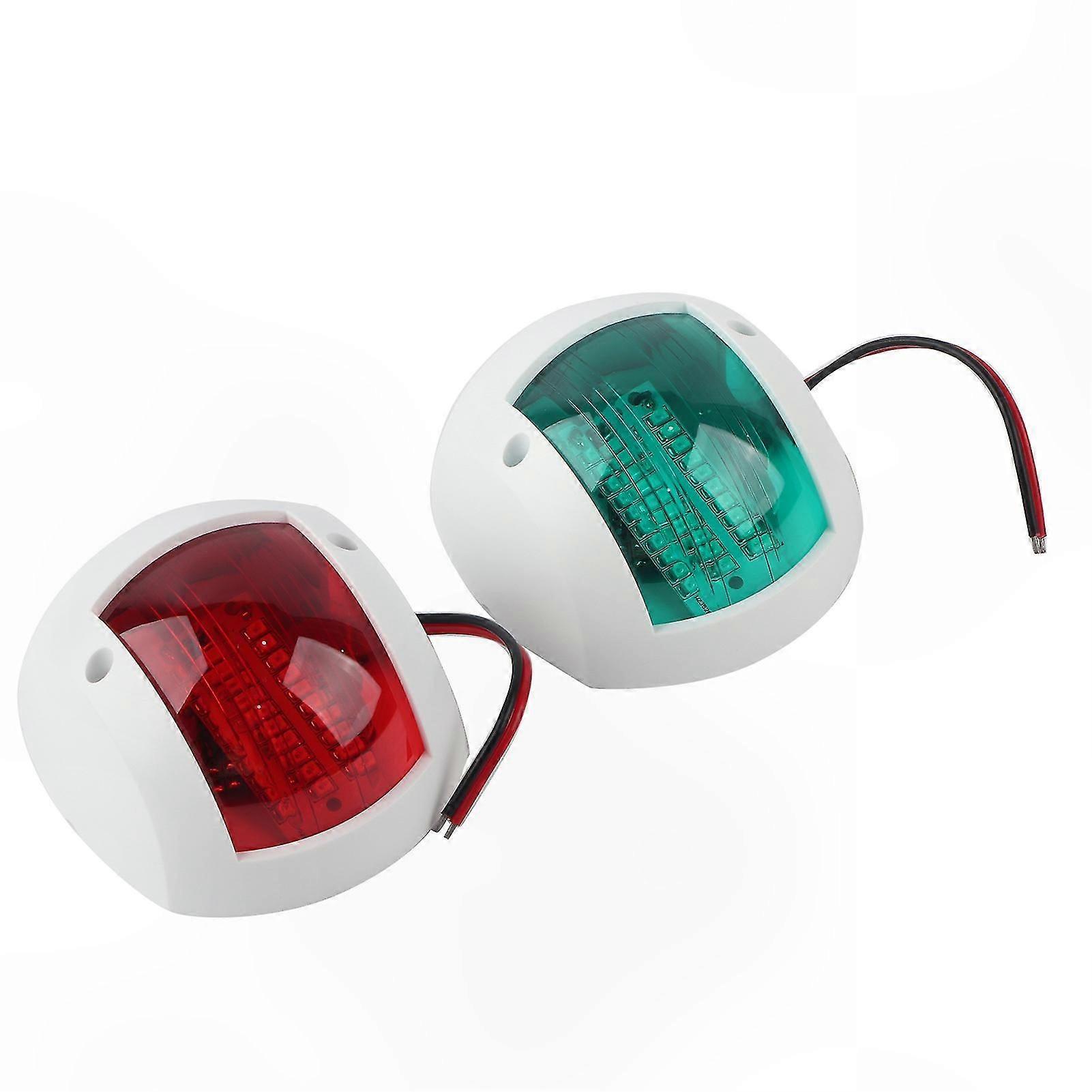 Marine Navigation LED Signal Light Red Green for Boat Yacht 3W Warning Lamps Pair