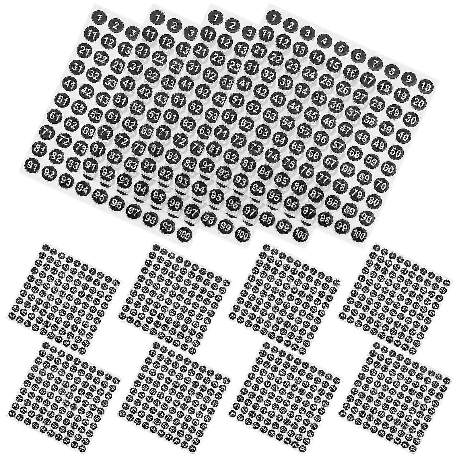 Adhesive Number Labels Round Classification Stickers 50Sheets