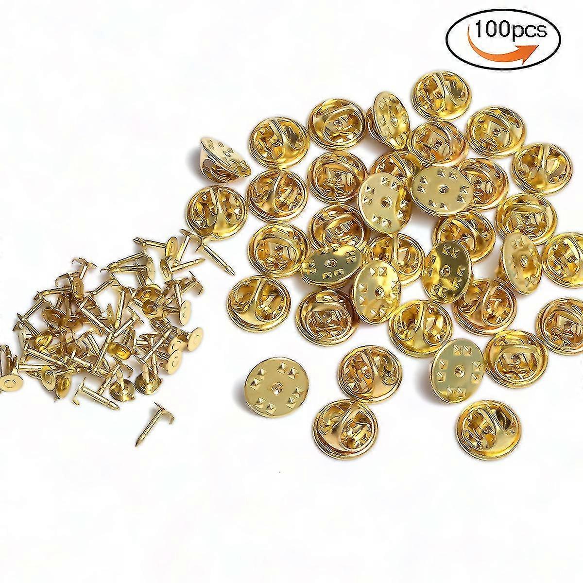 100 Brass Butterfly Brooches with Gold Replacement Clasps