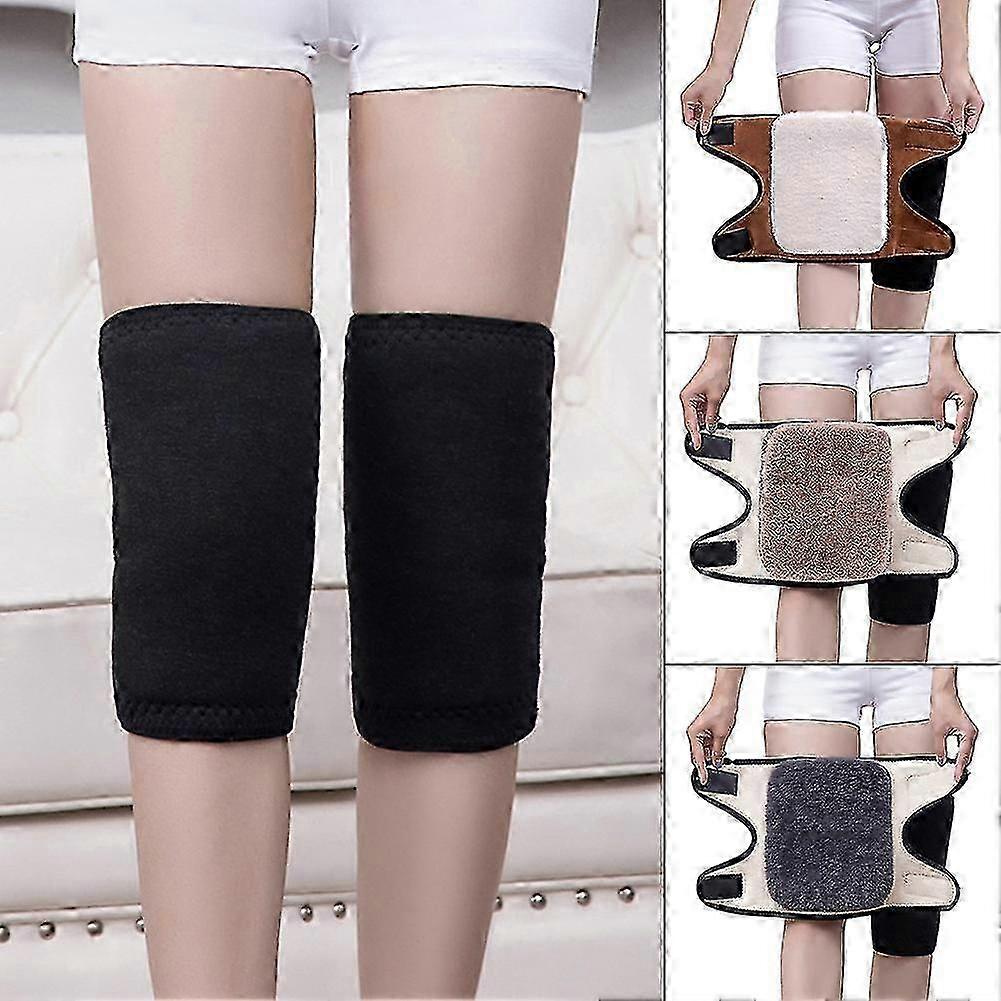 Double-Layer Thickened Warm Knee Pads, Fleeces Warming Knee Braces ...