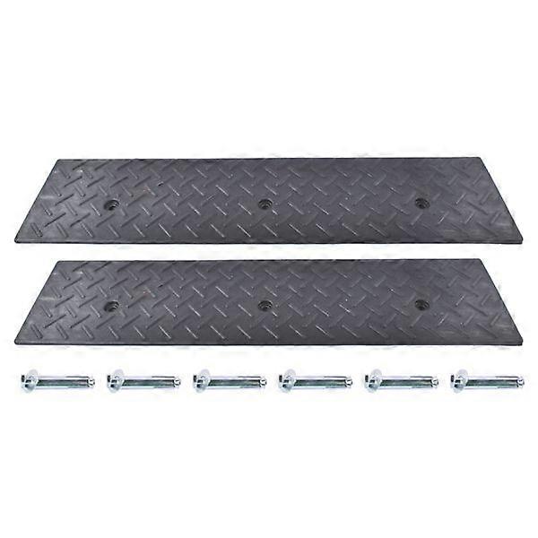 Pair 3 Tons Driveway Ramp Car Slope Ramp w/ bolts for Parking Lots Shed Entrances Driveways Garages