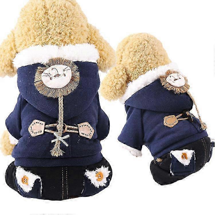 Pet Clothes Double-layer Thickened Four-legged Autumn Winter Warm C...