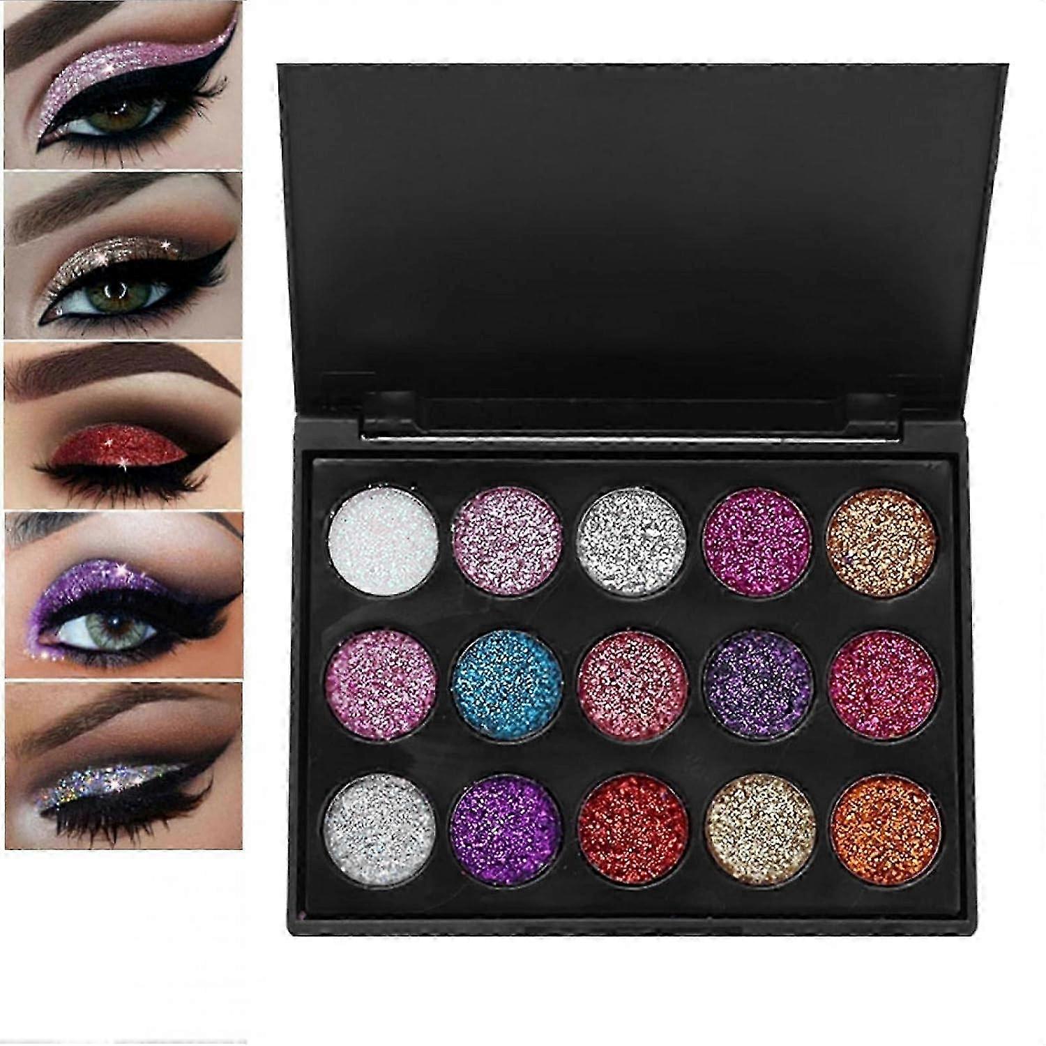 Eye Makeup Palette, 15 Colours Waterproof Glitter Eyeshadow Palette...