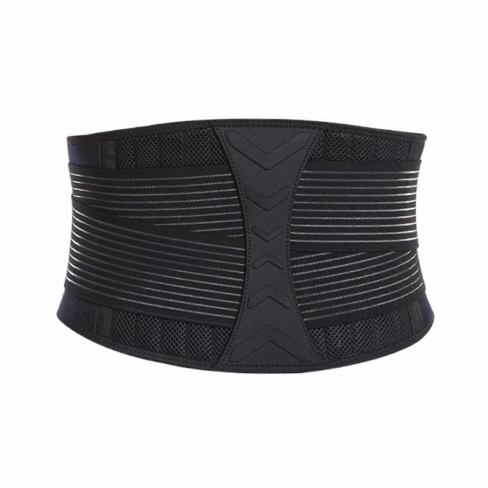 Adjustable Lumbar Support Belt with Breathable Mesh for Sports and Daily Use, Black (M)