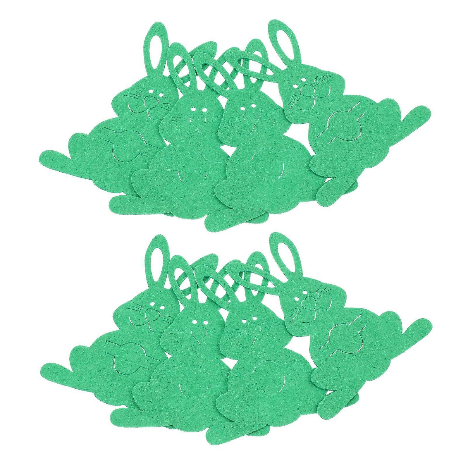 Lovely Tableware Cover 8Pcs Easter Celebration Storage 15X12CM Green Design