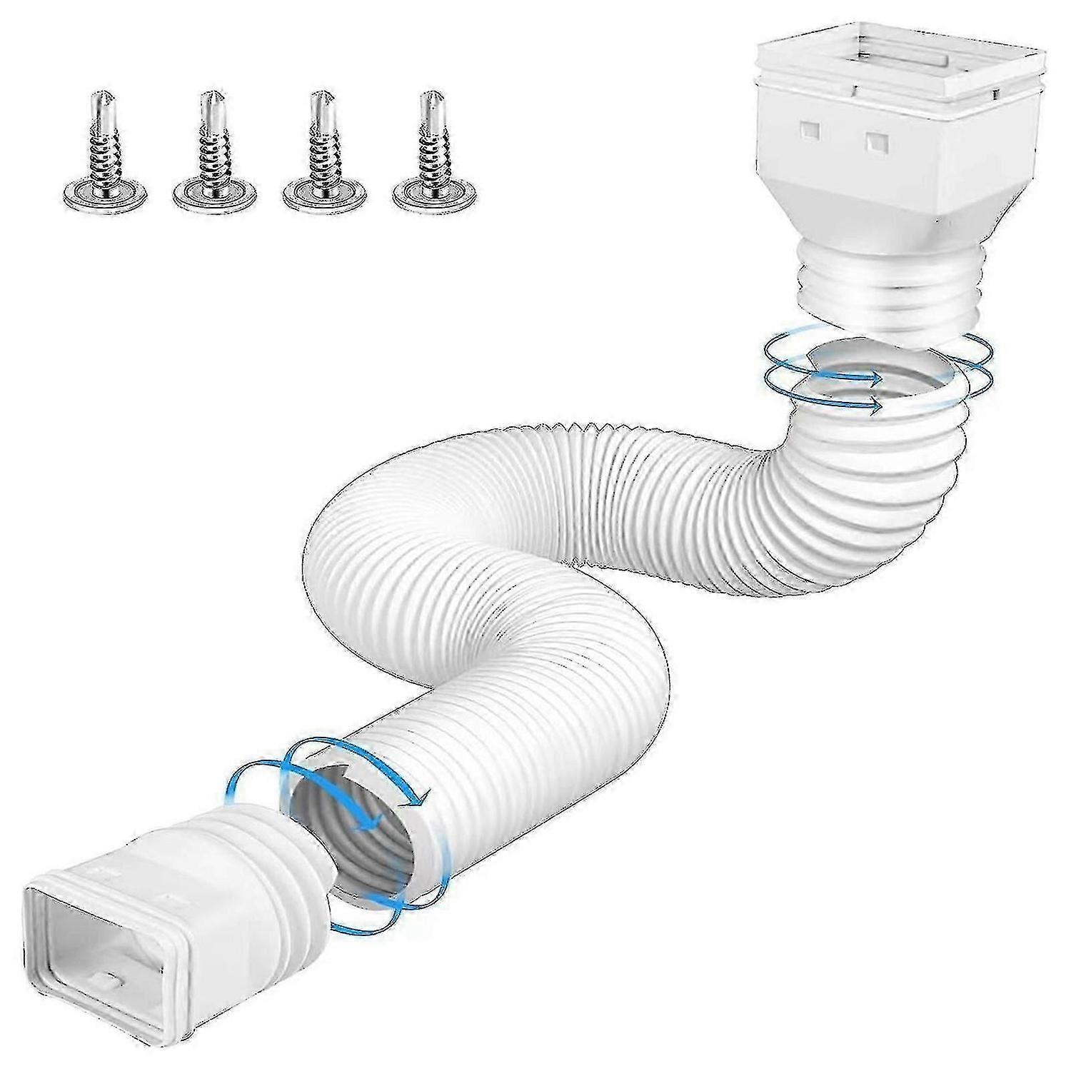 Rain Gutter Downspout Extensions Flexible Down Spout Drain Extender With 3x4in And 2x3in Connectors
