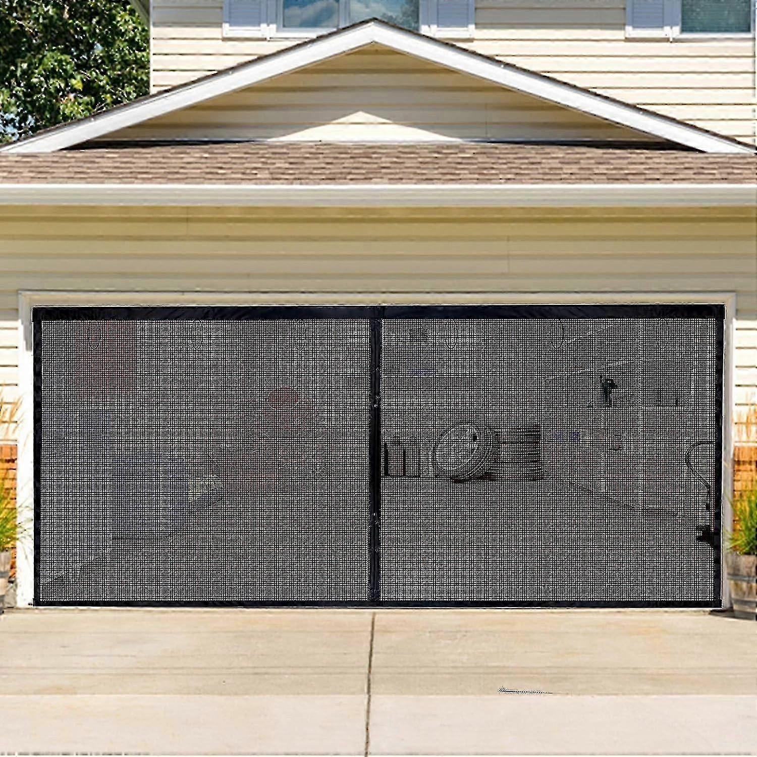Garage Door Screen,2x4m Garage Screen Mesh With Magnets,retractable Hands Free Garage Net Screen(65%off)_ep28