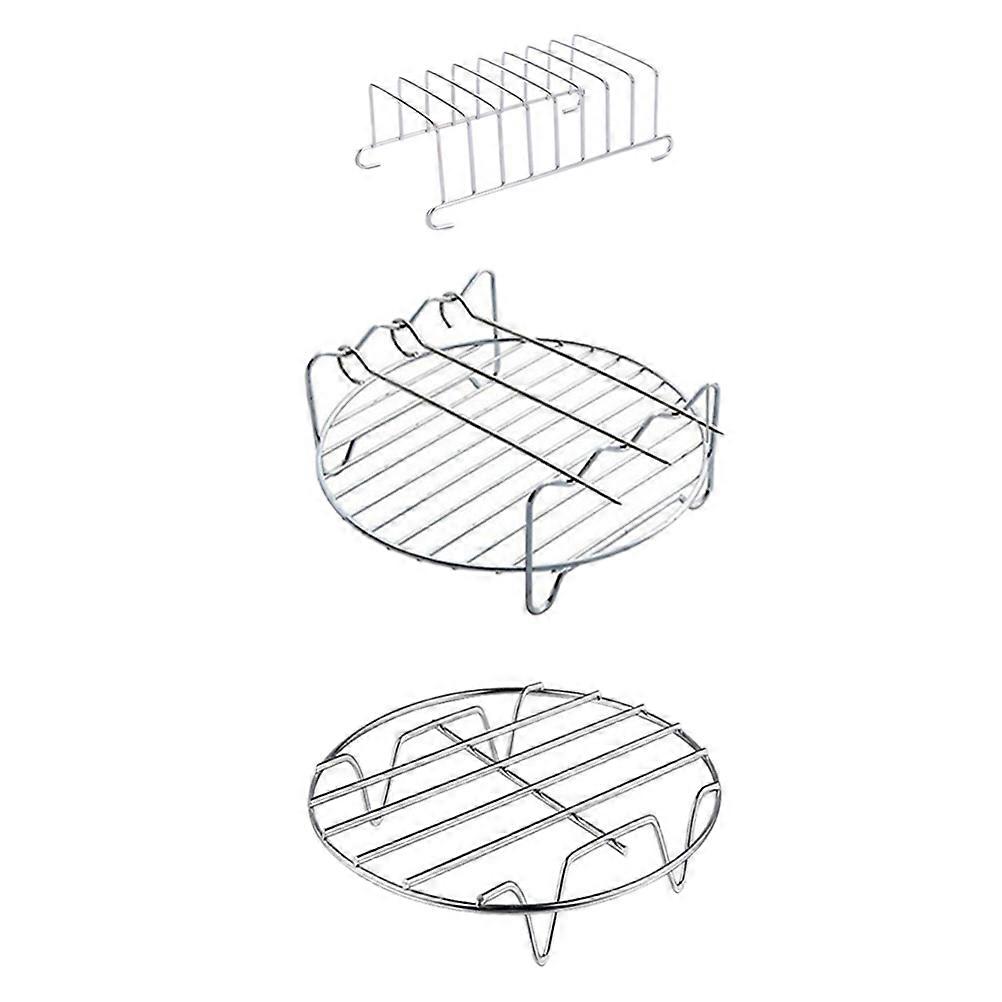Air Fryer Double Grill Toast Rack Kitchen Tool for Food Preparation Stainless Steel Heat Retention 1 Set